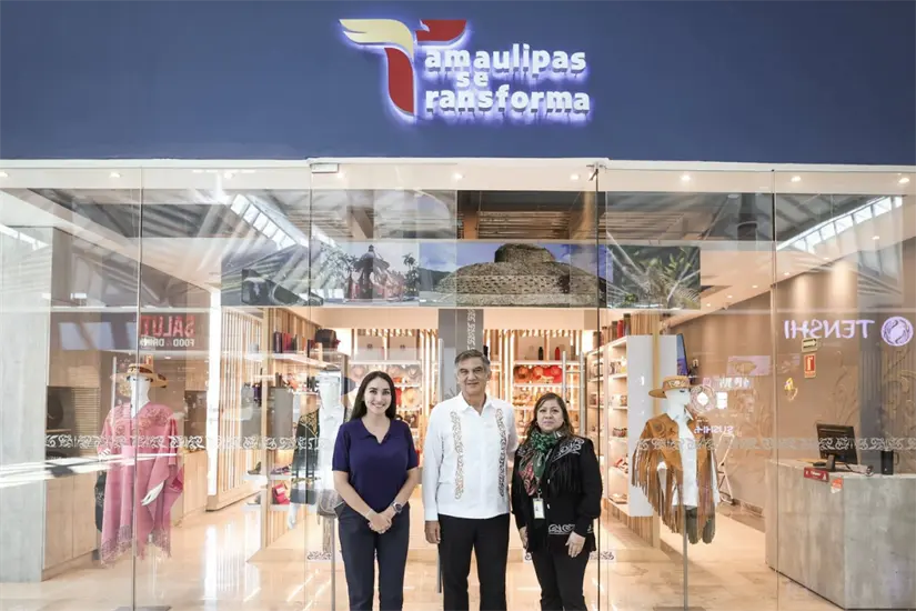 Tienda Tamaulipas se Transforma ubicada en el aeropuerto internacional Felipe Ángeles (AIFA). Foto: Carlos García