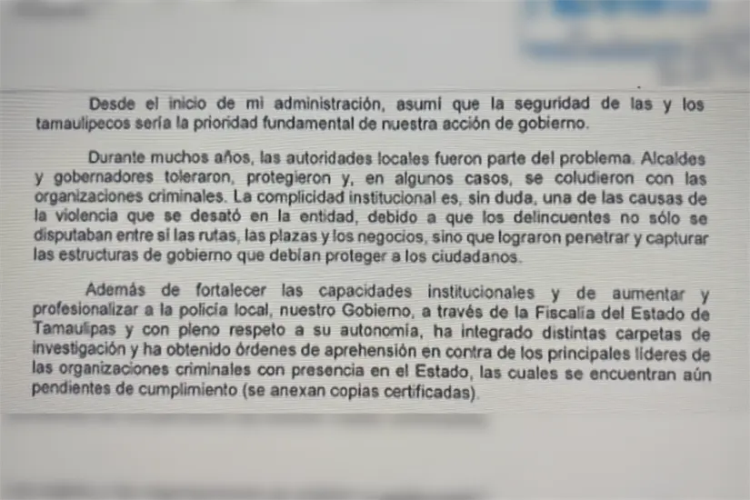 Fragmento de la carta enviada por Francisco García Cabeza de Vaca a Andrés Manuel López Obrador en 2022. Foto: Ramón Sánchez