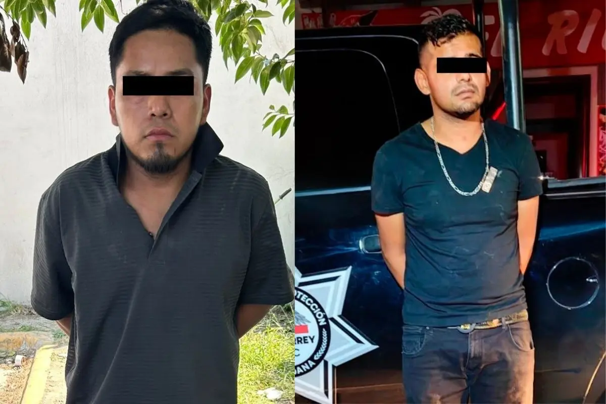 Los presuntos responsables fueron identificados como Cristóbal A., de 22 años, y Marlon Eduardo T., de 29 años Foto: Policía de Monterrey