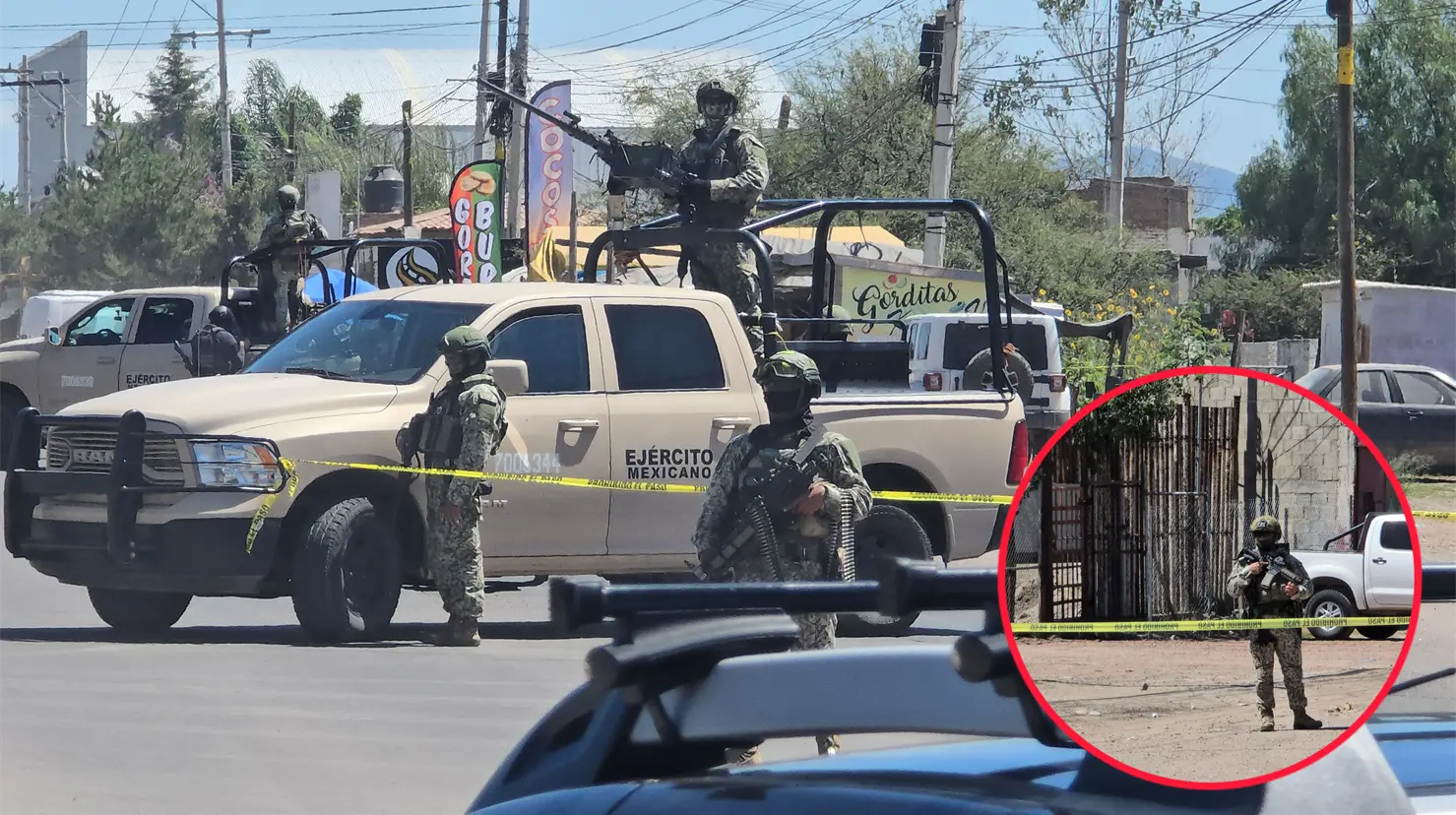 Foto: Luis Lozano | Un grupo especial del Ejército realiza operativo en Durango en la salida a Zacatecas.