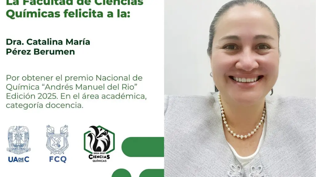 Docente de la UAdeC recibe premio Nacional de Química
