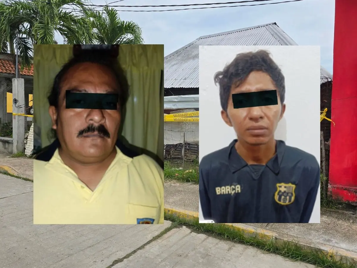 Dos personas fueron detenidas la madrugada de este viernes en la localidad de Palizada, Campeche, durante un operativo de seguridad.- Fuente FGE Campeche