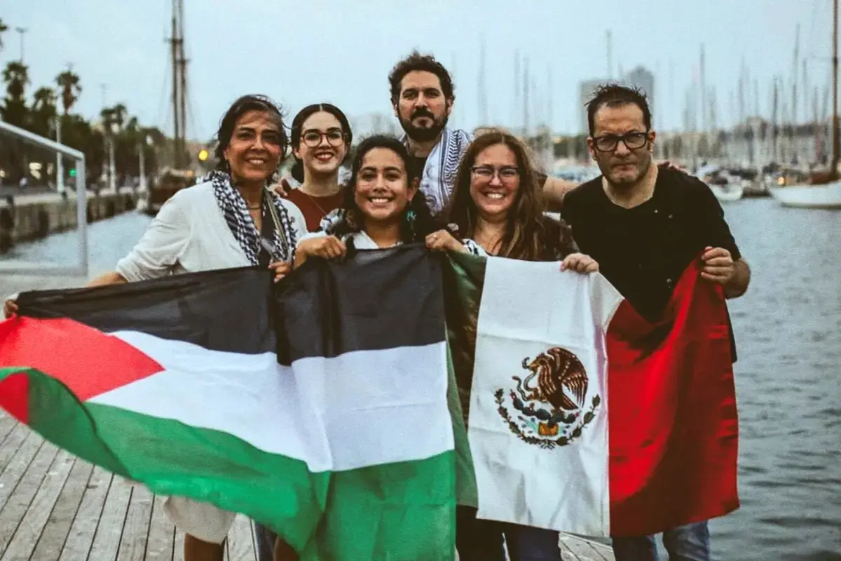 Delegación mexicana de la Flotilla Global Sumud. Foto: Instagram (@mariaanavalle)