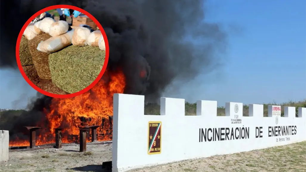 FGR incinera más de 400 kilos de droga en Tamaulipas