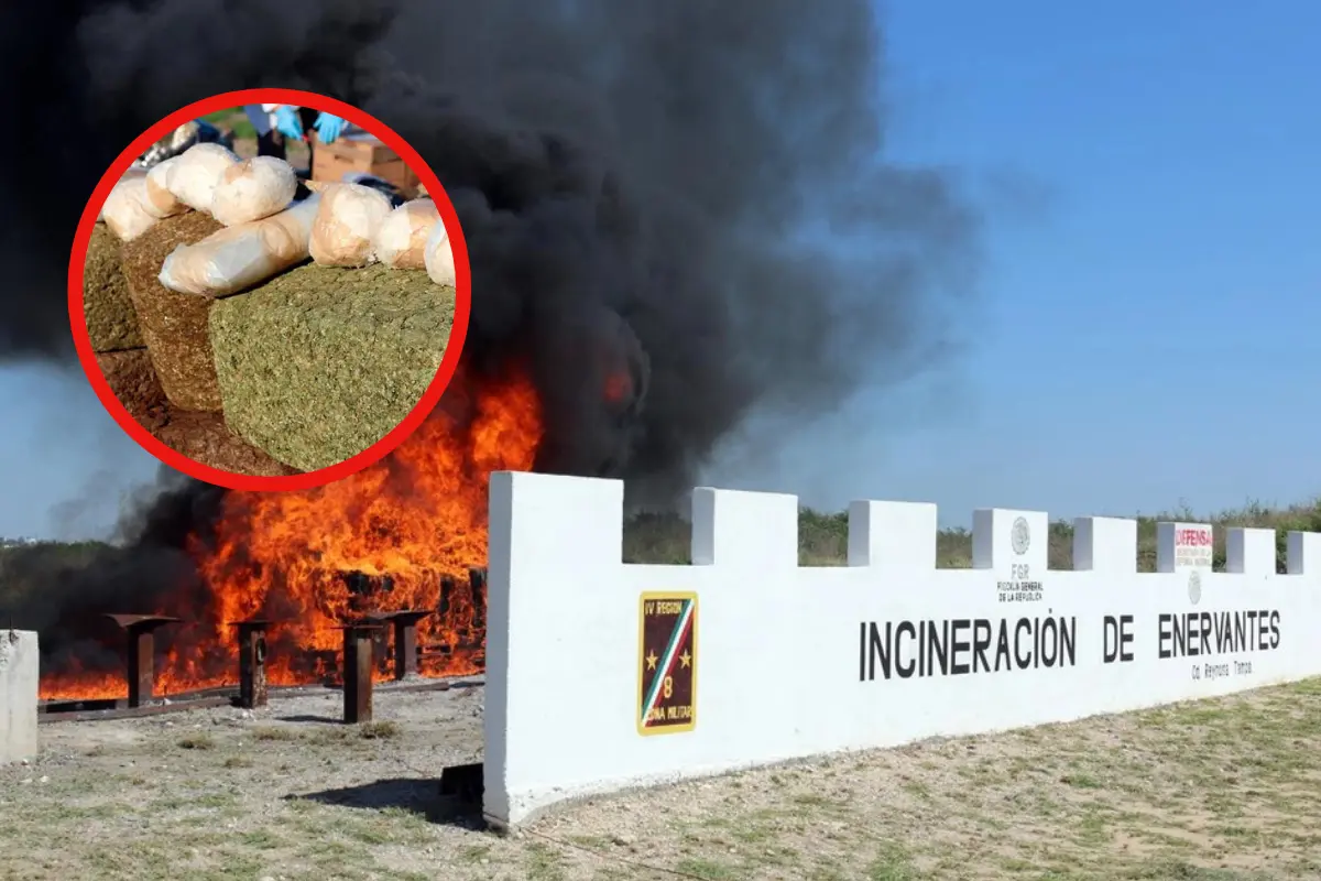 Autoridades realizan incineración de narcóticos en Tamaulipas, cumpliendo protocolos legales