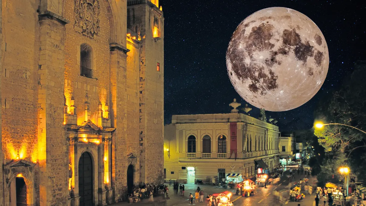 Lo mejor para ver la superluna en Yucatán es un cielo despejado y sin tanta luz Foto: Canva/Alexis Lara
