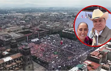 Esteban Villegas acude al Zócalo capitalino a celebrar el primer año de gobierno de Sheinbaum