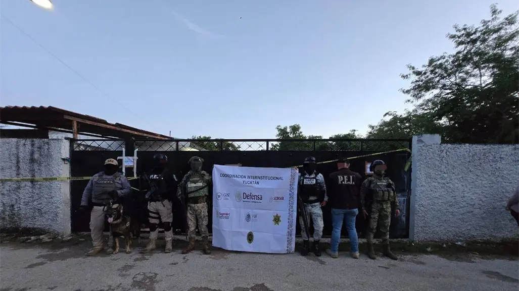 Cateo antinarcóticos en Ixil deja tres detenidos y decomiso de drogas en Yucatán