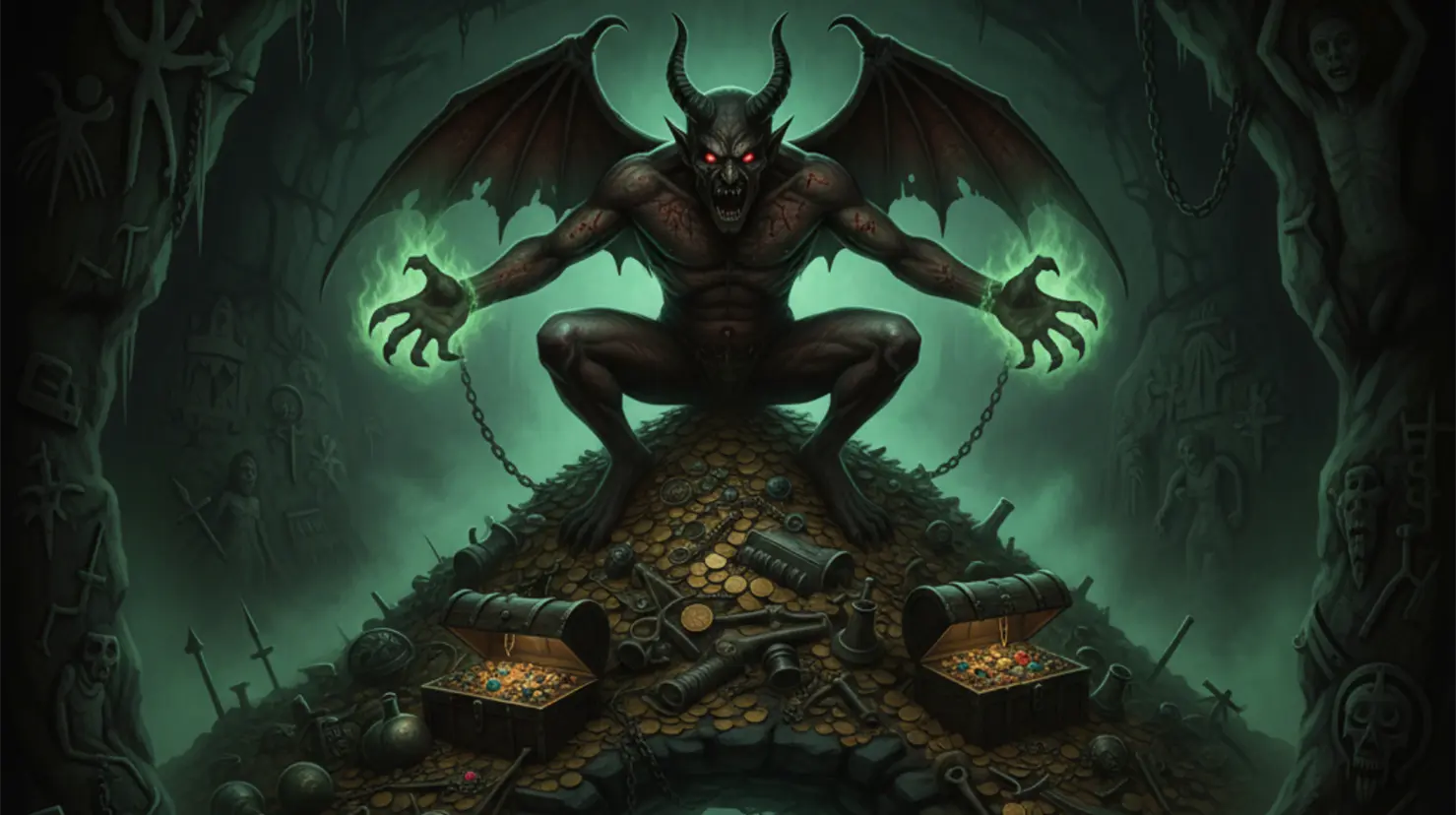 La escalofriante leyenda del diablo que cuida su tesoro maldito en Parras y nadie se atreve a buscar. Foto: Nano Banana.