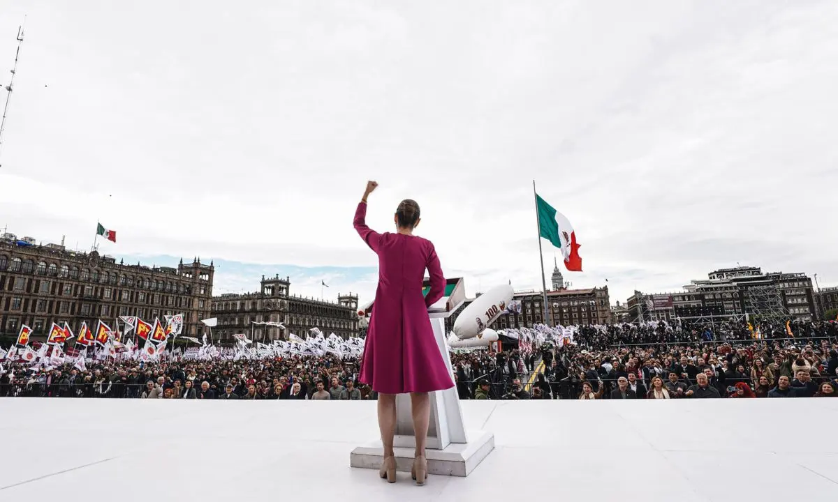 Presidenta, Claudia Sheibaum en el Zócalo.   Foto: Gobierno de México