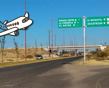 ¿Cuál es la vía más rápida para llegar al Aeropuerto de Durango si estás en el sur de la ciudad?
