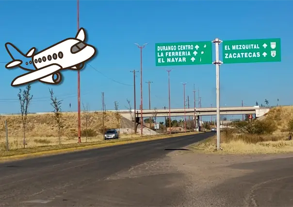 ¿Cuál es la vía más rápida para llegar al Aeropuerto de Durango si estás en el sur de la ciudad?