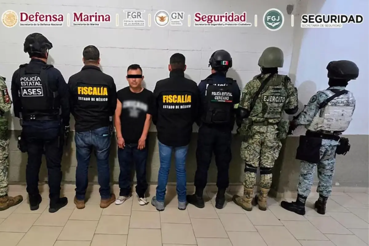 Detenido en Edomex, por estar ligado presuntamente a un grupo criminal. Foto: FGJEM