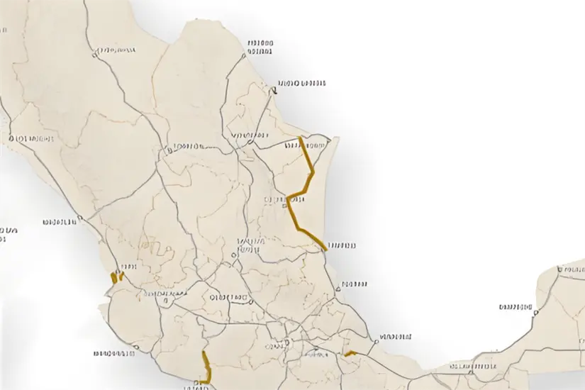Trazo del Corredor del Golfo Norte a su paso por Tamaulipas. Foto: Carlos García