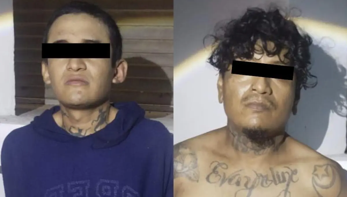 Los detenidos fueron identificados como “El Hueso” y “El Mike” Foto: SSP Yucatán