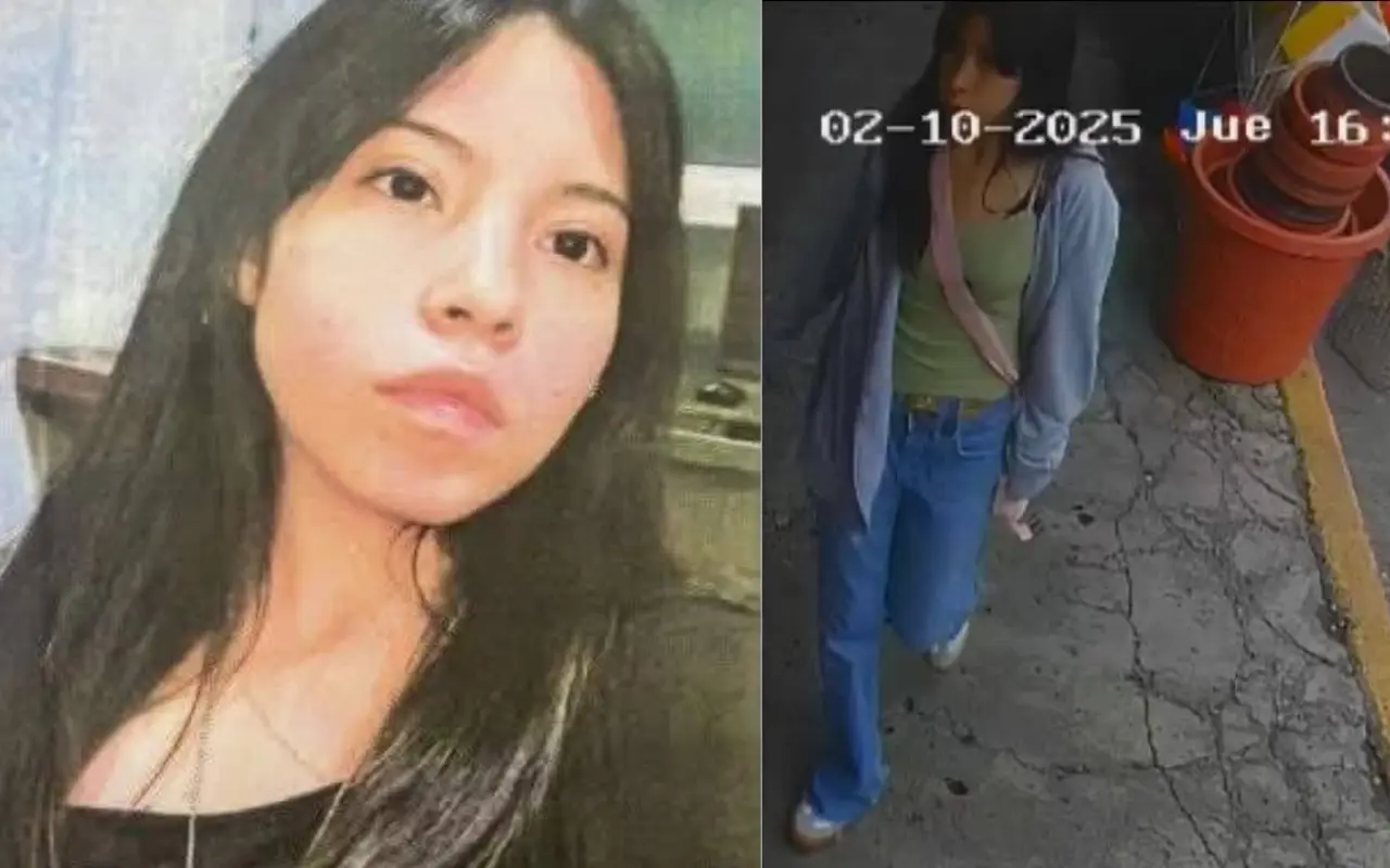 Kimberly Moya fue captada por una cámara de seguridad antes de su desaparición. Foto: FB/ Arde el Estado de México (Canva)
