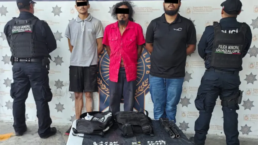 Policías de Guadalupe desmantelan célula criminal con droga y arma hechiza