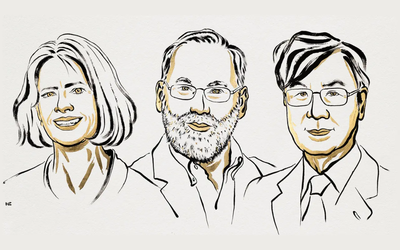 Mary E. Brunkow, Frederick J. Ramsdell y Shimon Sakaguchi. Foto: X (@NobelPrize)