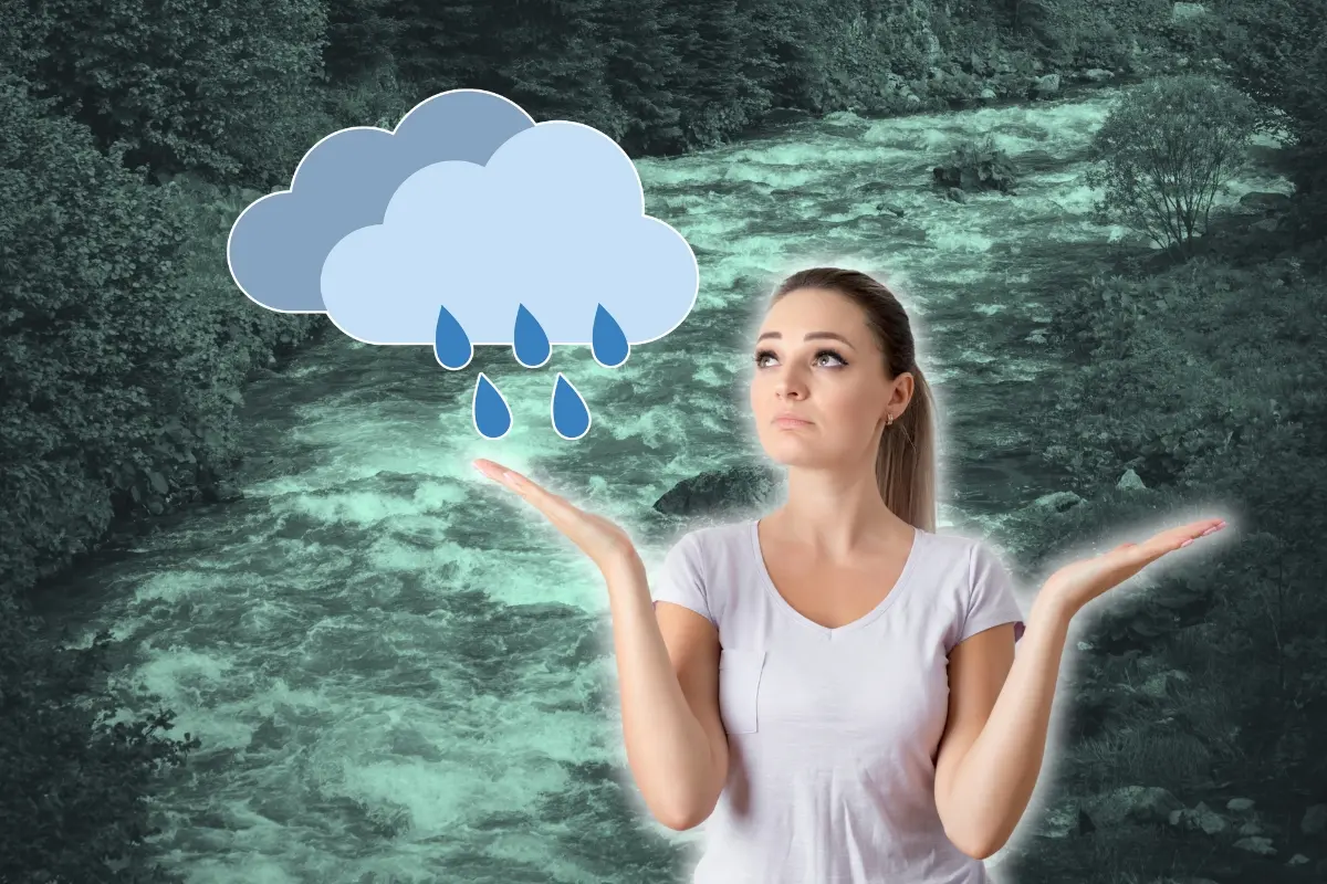 Un río, una nube y una mujer. Foto: Canva