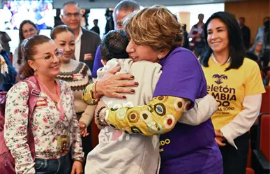 Delfina Gómez entrega 25 millones de pesos al Teletón; en esto se invertirán los recursos