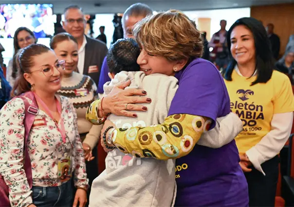 Delfina Gómez entrega 25 millones de pesos al Teletón; en esto se invertirán los recursos