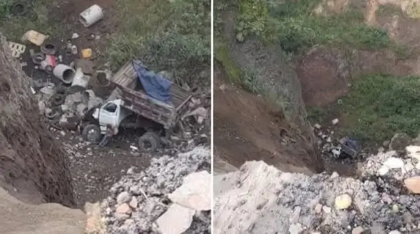 El accidente ocurrió en un predio usado como relleno clandestino de cascajo en la zona limítrofe entre Los Reyes La Paz y Chimalhuacán. Imagen: Juan Manuel López