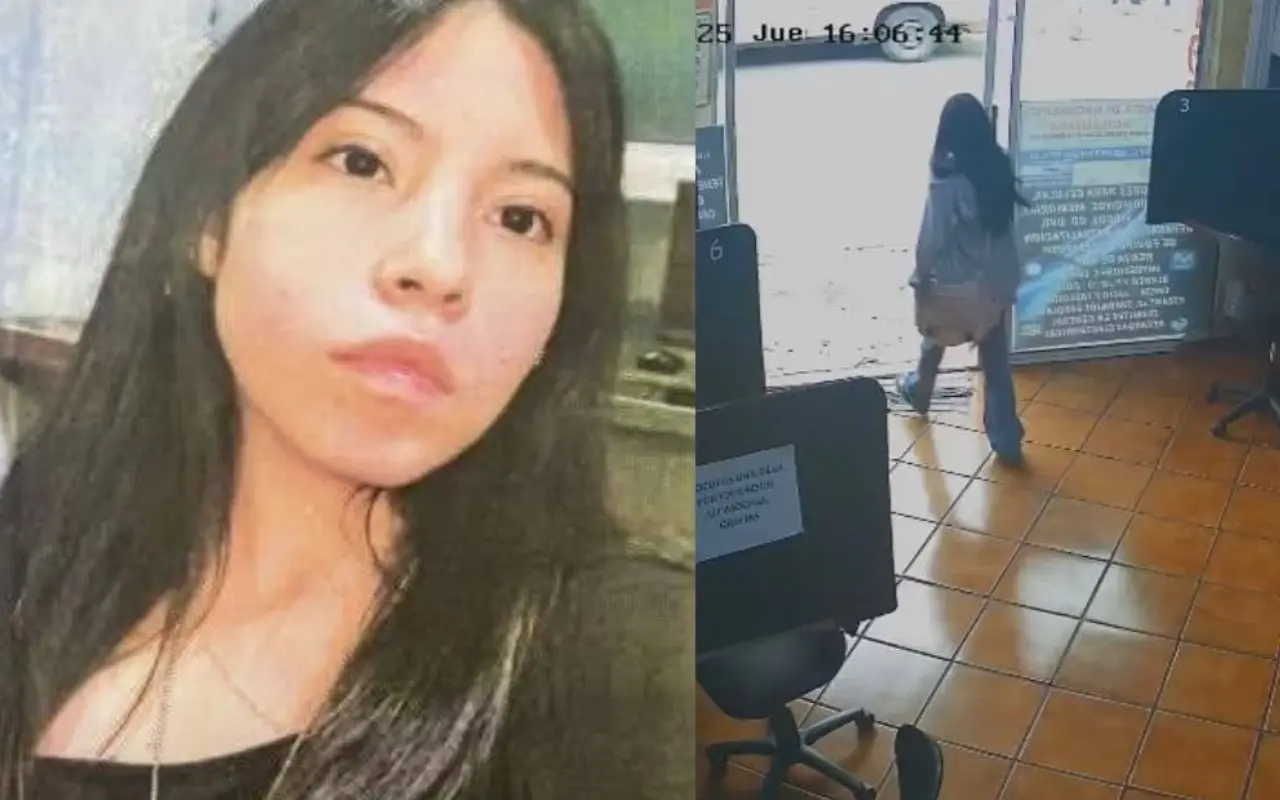 Kimberly Moya fue captada por una cámara de seguridad antes de su desaparición. Foto: FB/ Arde el Estado de México (Canva)