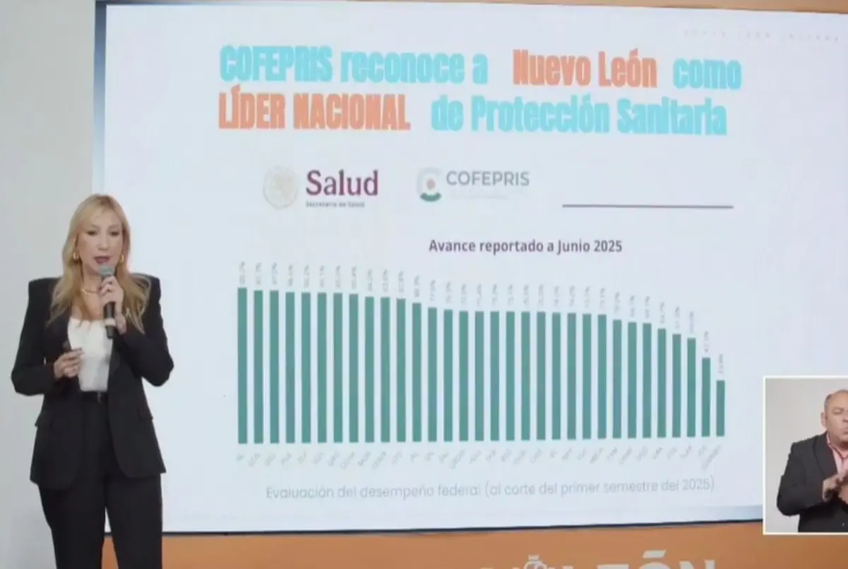 Alma Rosa Marroquín, secretaria de Salud en el Nuevo León Informa. Foto: Gobierno de Nuevo León.