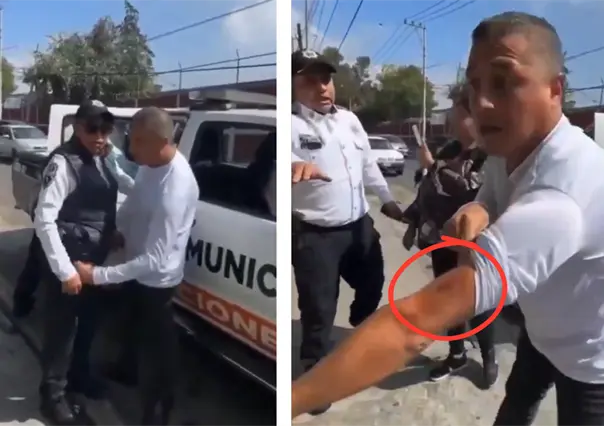 VIDEO | Policía de Tlalnepantla muerde a hombre tras forcejeo por una multa de tránsito