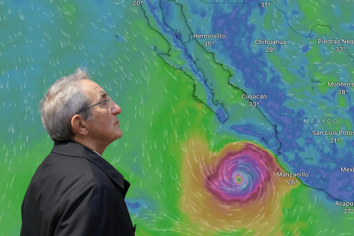 Se prevé que Priscila avance en paralelo a la costa sudcaliforniana, entrando a tierra como depresión tropical por el Estado Norte. Fotos: Windy | Canva.