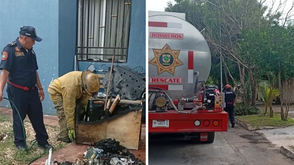 Por cargar su celular causa un incendio en una casa de Ciudad Caucel en Mérida