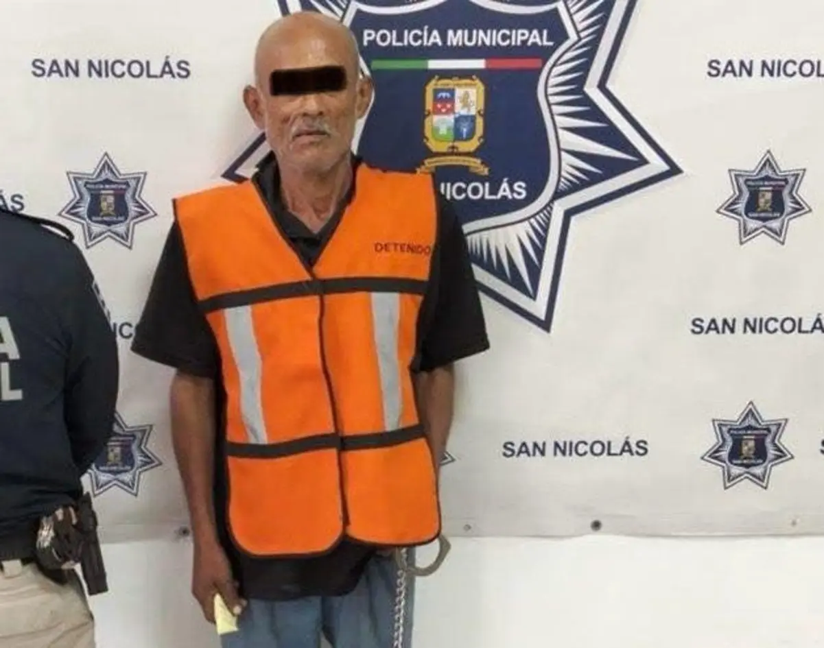 La detención de este hombre de 60 años demuestra la acción activa de la Policía de San Nicolás de los Garza en la protección de la ciudadanía y en la reducción de delitos. Foto: Policía de San Nicolás de los Garza.