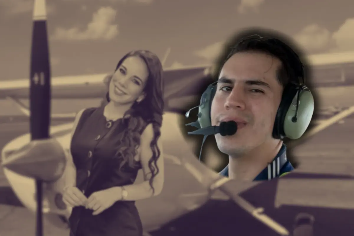 Una avioneta, Débora Estrella y Bryan Ballesteros. Foto: Composición Canva