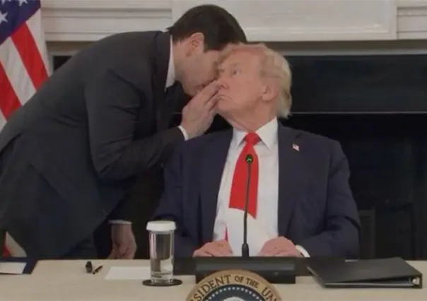 Marco Rubio interrumpe a Donald Trump en plena rueda de prensa, ¿por qué? | VIDEO