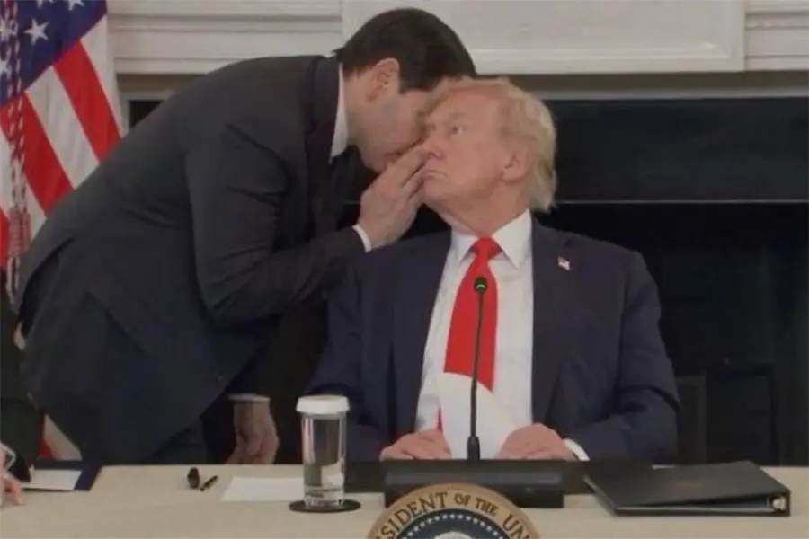Marco Rubio interrumpe a Donald Trump en plena rueda de prensa, ¿por qué? | VIDEO