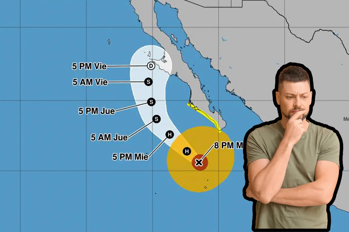 Este podría ser el día de más afectaciones de Priscilla sobre Baja California Sur. Hay que seguir manteniéndonos informados. Fotos: Clima BCS | Canva.