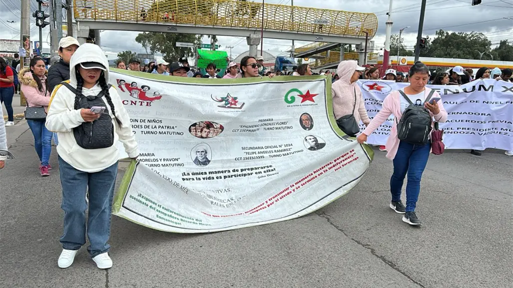 EN VIVO | CNTE realiza bloqueos de carreteras de Edomex hacia CDMX y megamarcha en Toluca