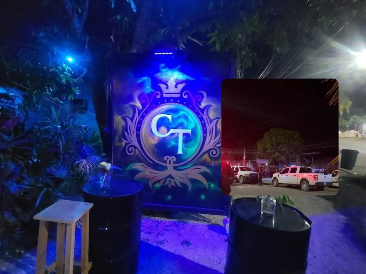 Las autoridades de seguridad de Quintana Roo realizaron un operativo en el bar Cantaritos de Motul como parte de las investigaciones por un caso de feminicidio cometido el pasado lunes.- Fuente Conexión Caribe