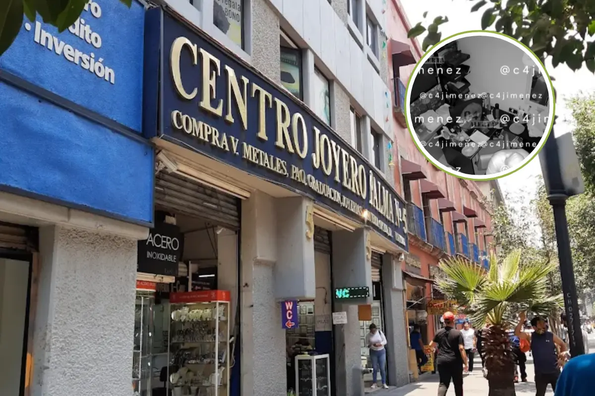Centro Joyero la Palma y imagen de robo. Foto: Google Maps y C4Jiménez | Canva