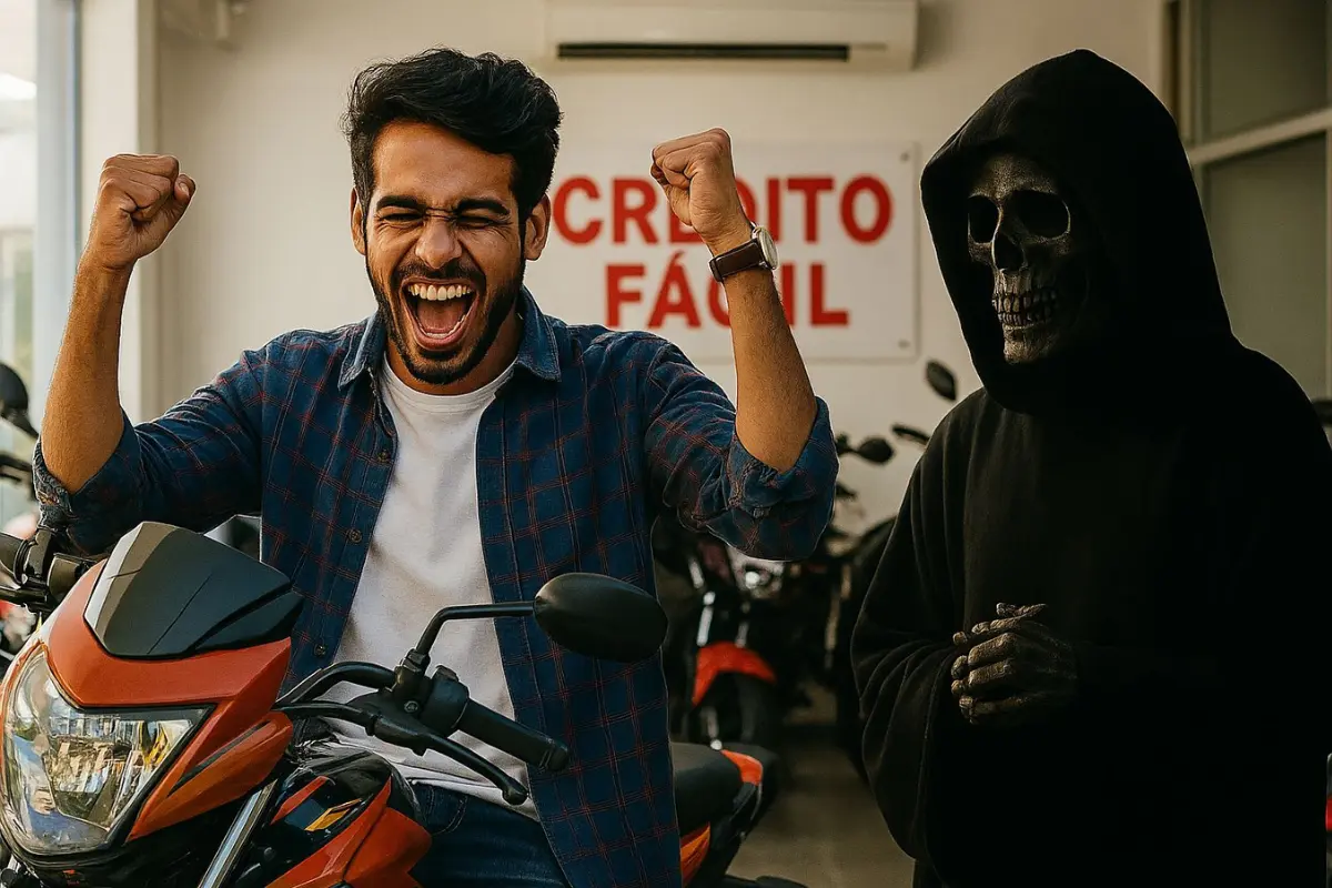Hombre comprando una moto. Foto: IA