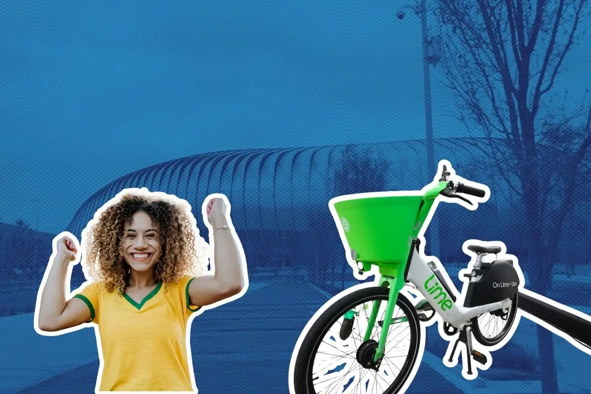 Las bicicletas eléctricas y scooters de la empresa Lima son una opción de micromovilidad previo al Mundial 2026 en Nuevo León. Foto: Facebook Secretaría de Movilidad y Planeación Urbana Nuevo León / Skyscrapercity / Canva