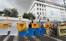 Instala Asamblea de Barrios plantón frente a la Fiscalía de la CDMX por predio en disputa Instala Asamblea de Barrios plantón frente a la Fiscalía de la CDMX por predio en disputa