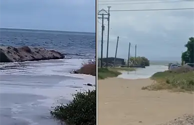 El mar vuelve a entrar a las casas en Puerto San Carlos: colapsa el muro que habían "reforzado"