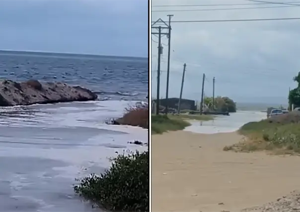 El mar vuelve a entrar a las casas en Puerto San Carlos: colapsa el muro que habían "reforzado"