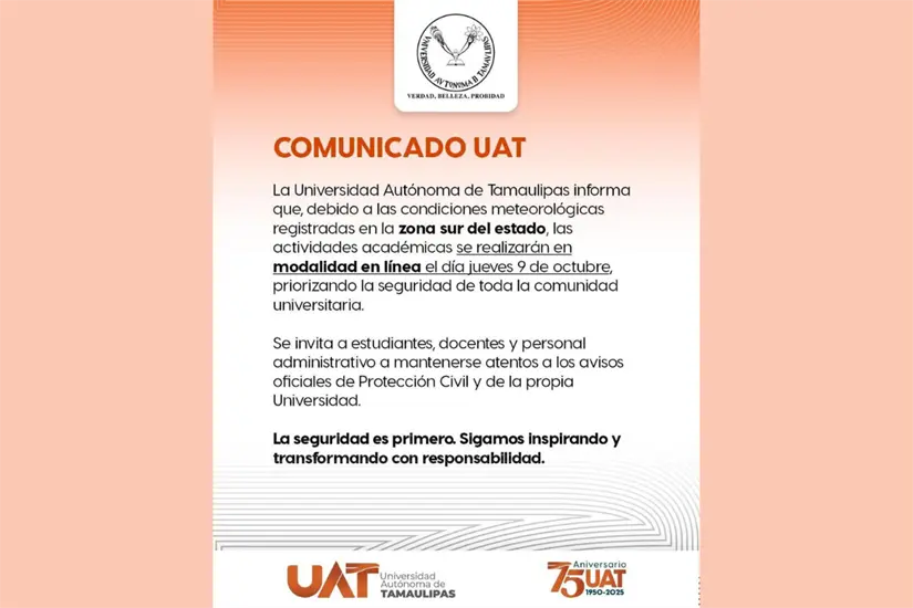 Comunicado de la UAT | Foto: Perla Herrera