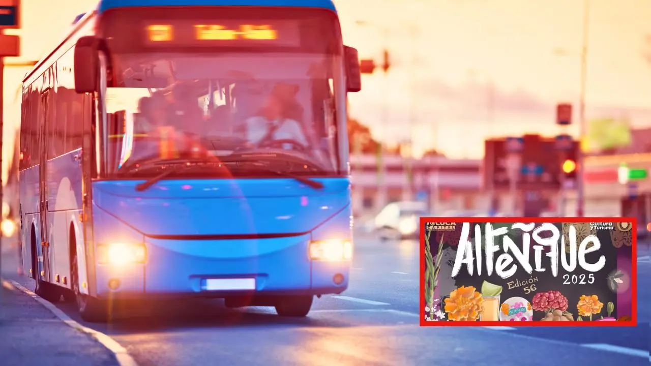 Alfeñique Bus llega a Toluca con rutas gratis y senderos seguros durante la Feria del Alfeñique 2025. Foto: Ayuntamiento de Toluca / Canva