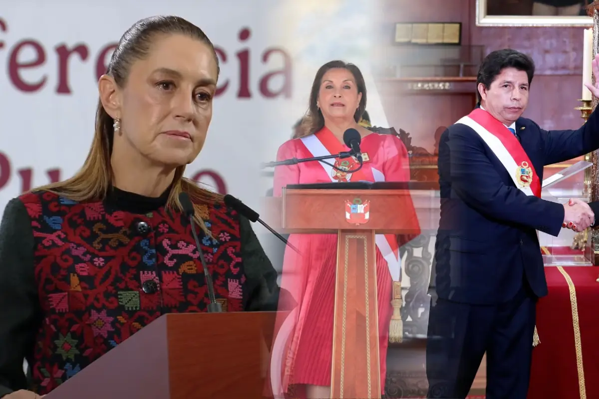 Claudia Sheinbaum, Dina Boluarte y Pedro Castillo. Foto: X (@PedroCastilloTe) / (@presidenciaperu) / Captura de pantalla: YouTube (Claudia Sheinbaum)