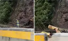 Deslave y árbol caído en la México-Toluca complican tránsito hacia CDMX este 10 de octubre