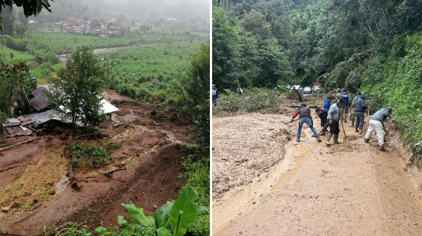 Tormenta Tropical Jerry azota la Sierra de Puebla: inundaciones y pueblos incomunicados. Foto: Gobierno de Puebla y Redes Sociales