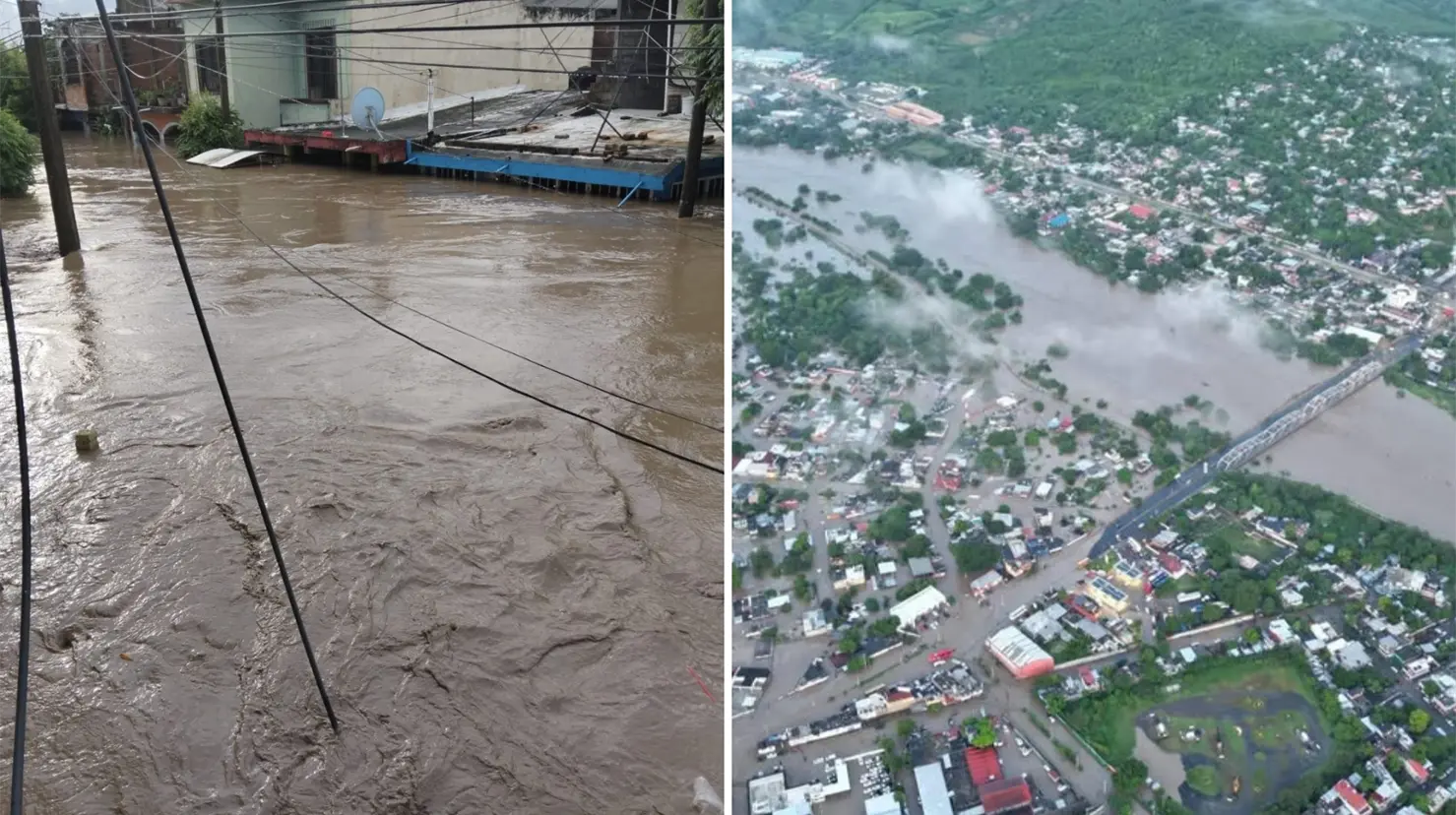 Lluvias torrenciales dejan al menos cuatro muertos en México. Foto: X (@KevinAp59371586, @alcanzandohoy)